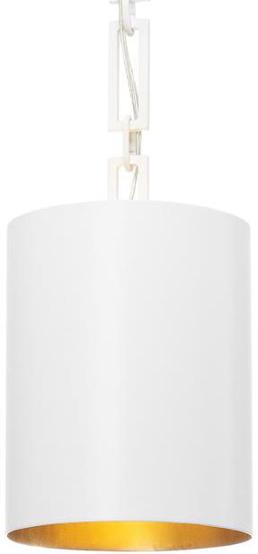 Crystorama 8680-MT-GA Alston Matte White / Antique Gold Mini Drum Pendant Light Fixture