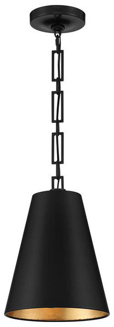 Crystorama 8685-MK-GA Alston Matte Black and Antique Gold Mini Pendant Lamp