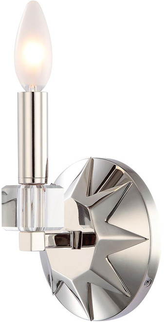 Crystorama 8851-PN Carson Polished Nickel Wall Light Fixture