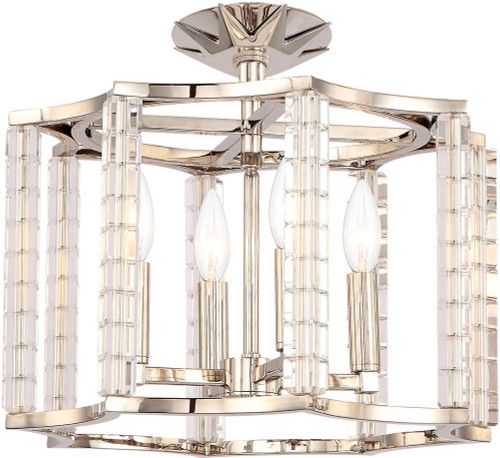 Crystorama 8854-PN_CEILING Carson Contemporary Polished Nickel Ceiling Light