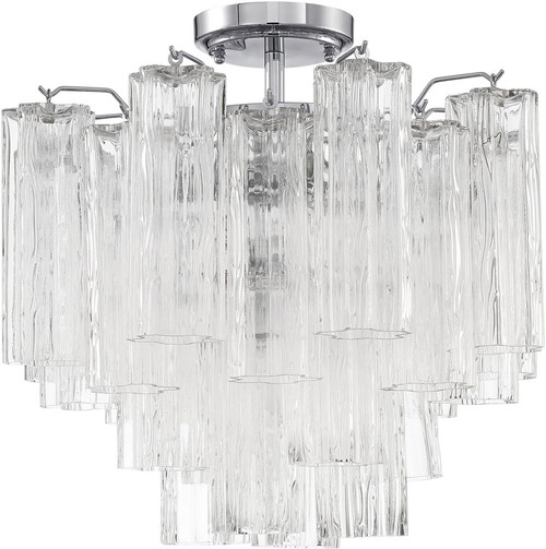 Crystorama ADD-300-CH-CL_CEILING Addis Modern Polished Chrome Overhead Lighting Fixture