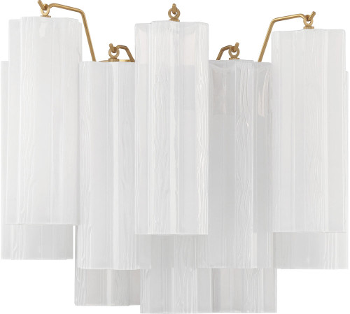 Crystorama ADD-302-AG-WH Addis Aged Brass Wall Sconce Light