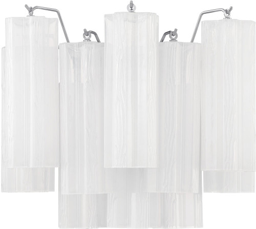 Crystorama ADD-302-CH-WH Addis Polished Chrome Light Sconce