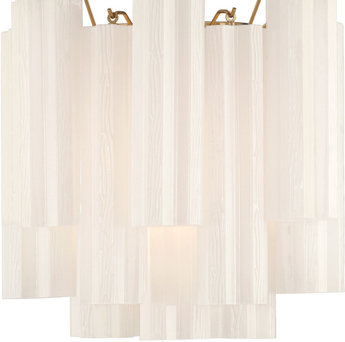 Crystorama ADD-303-AG-WH Addis Contemporary Aged Brass Wall Light Sconce