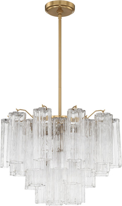 Crystorama ADD-306-AG-CL Addis Aged Brass 20" Hanging Light