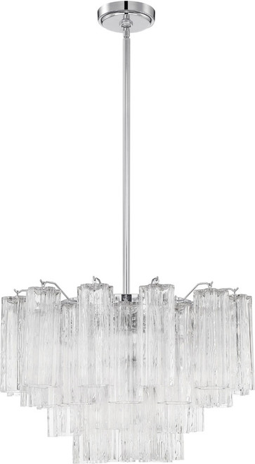 Crystorama ADD-308-CH-CL Addis Polished Chrome 22" Pendant Light