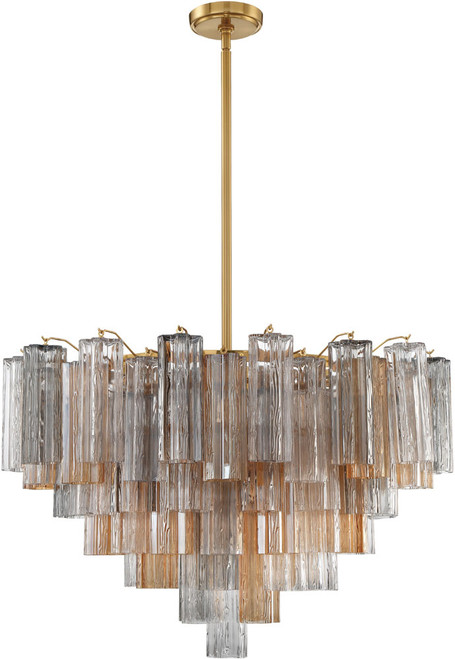 Crystorama ADD-316-AG-AU Addis Aged Brass 32" Pendant Lighting Fixture