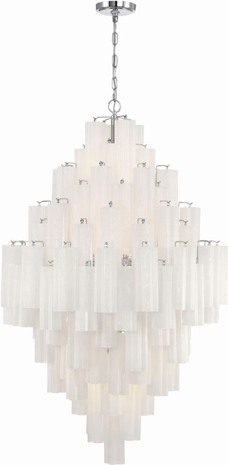 Crystorama ADD-319-CH-WH Addis Polished Chrome Foyer Lighting Fixture