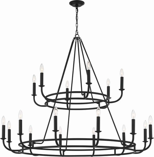 Crystorama BAI-A2109-MK Bailey Matte Black Chandelier Lighting