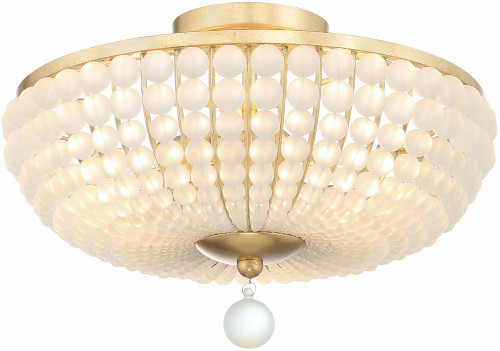 Crystorama BLA-10660-GA Bella Modern Antique Gold 16" Flush Mount Ceiling Light Fixture