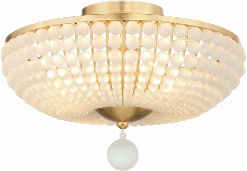Crystorama BLA-10665-GA Bella Contemporary Antique Gold 18" Ceiling Lighting Fixture
