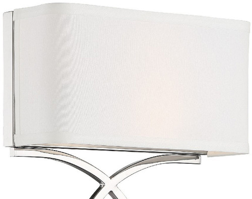 Crystorama BRK-A3702-PN Brinkley Contemporary Polished Nickel Wall Mounted Lamp