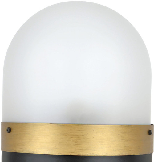 Crystorama CAP-8509-MK-TG Capsule Contemporary Matte Black / Textured Gold Outdoor Post Lighting