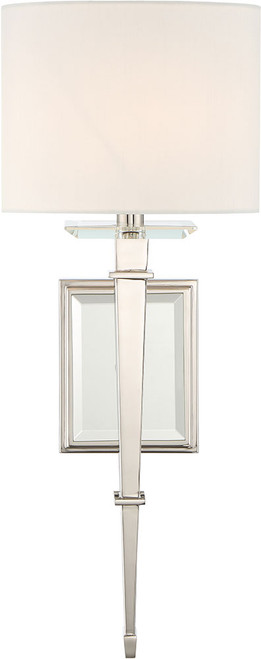 Crystorama CLI-231-PN Clifton Polished Nickel Lighting Wall Sconce