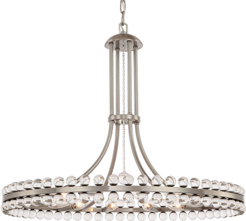 Crystorama CLO-8899-BN Clover Brushed Nickel 29" Chandelier Lamp