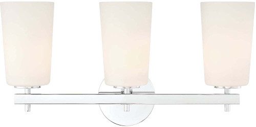 Crystorama COL-103-CH Colton Polished Chrome 3-Light Bathroom Vanity Lighting