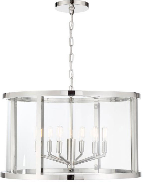 Crystorama DEV-B8066-PN Devon Modern Polished Nickel Drop Ceiling Lighting