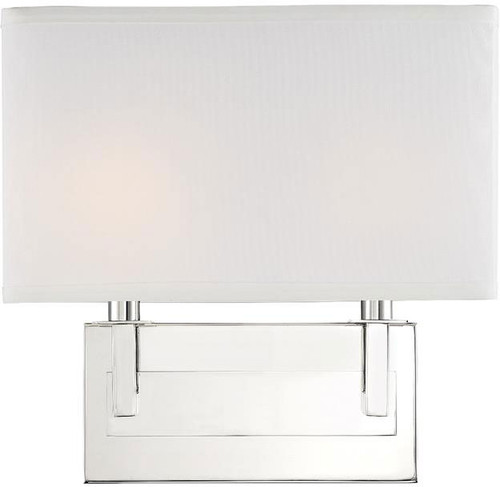 Crystorama DUR-A3542-PN Durham Contemporary Polished Nickel Lighting Wall Sconce