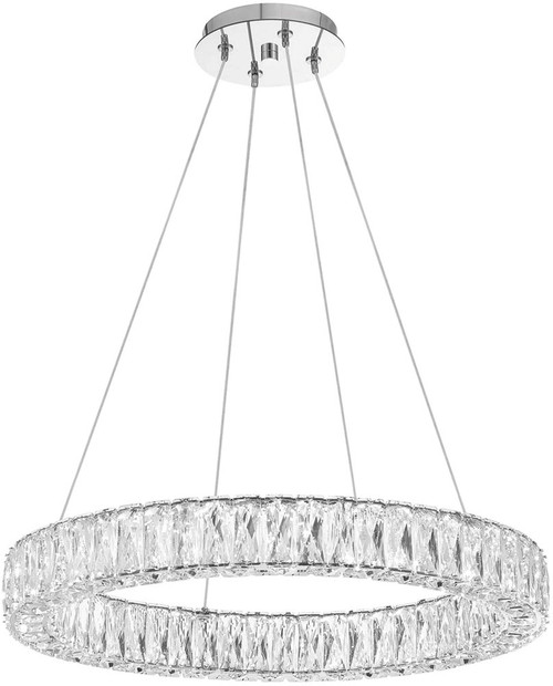 Crystorama ED3542401CH Kinsley Contemporary Polished Chrome LED 24" Drop Ceiling Light Fixture