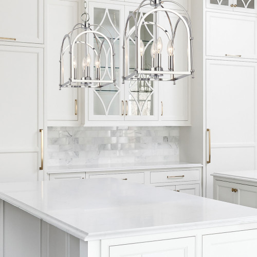 Crystorama ED444114CH Kai Modern Polished Chrome Foyer Light Fixture