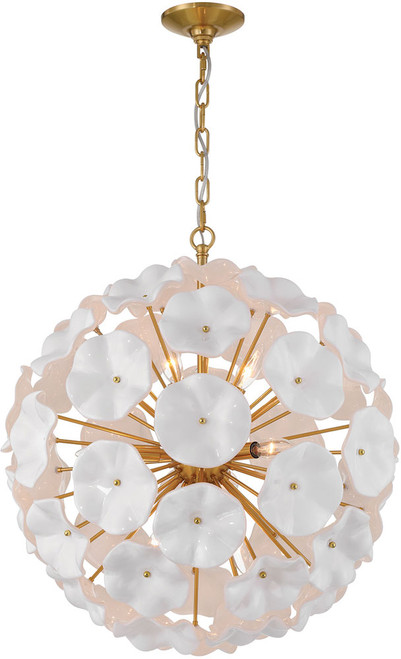 Crystorama ESM-4006-AG-WH Esme Modern Aged Brass Pendant Lighting