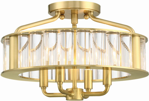 Crystorama FAR-6000-AG Farris Aged Brass Round/Oval Ceiling Light Fixture
