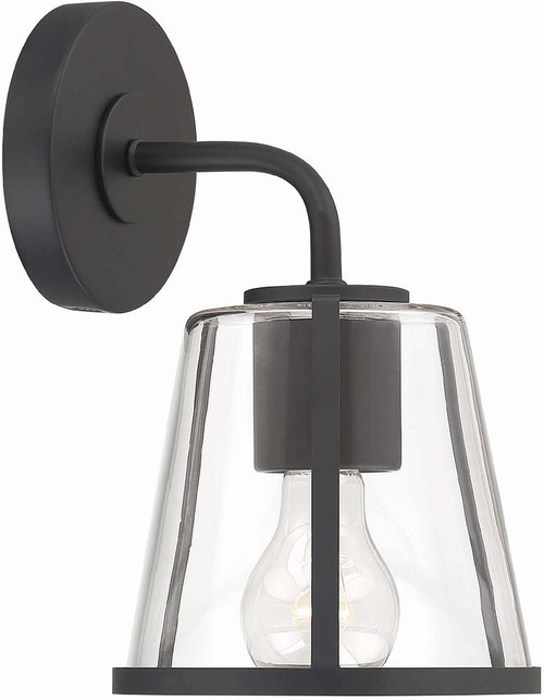 Crystorama FUL-911-BK-CL Fulton Black Wall Lighting