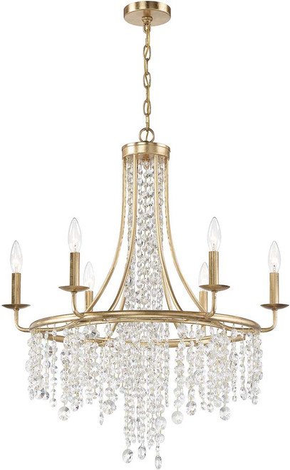 Crystorama GAB-B7306-GA Gabrielle Crystal Antique Gold Ceiling Chandelier