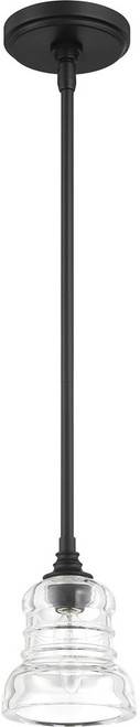 Crystorama GRG-1040-MK Gregory Modern Matte Black Mini Pendant Lighting /Ceiling Lighting