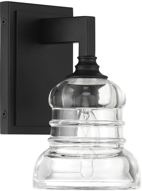 Crystorama GRG-1041-MK Gregory Modern Matte Black Wall Sconce Light