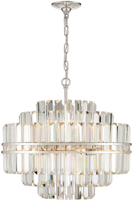 Crystorama HAY-1405-PN Hayes Crystal Polished Nickel Pendant Light Fixture