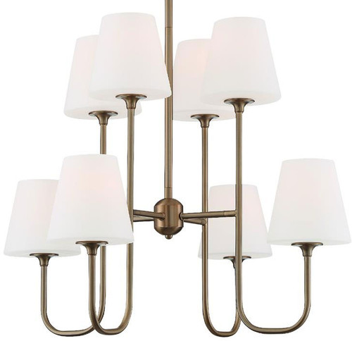 Crystorama KEE-A3008-VG Keenan Contemporary Vibrant Gold Chandelier Light