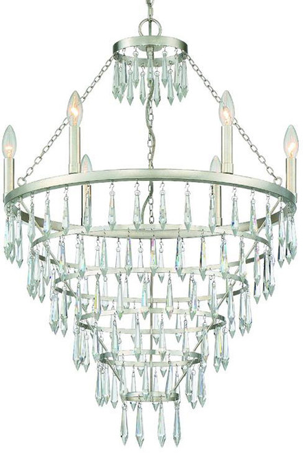 Crystorama LUC-A9066-SA Lucille Antique Silver Mini Ceiling Chandelier
