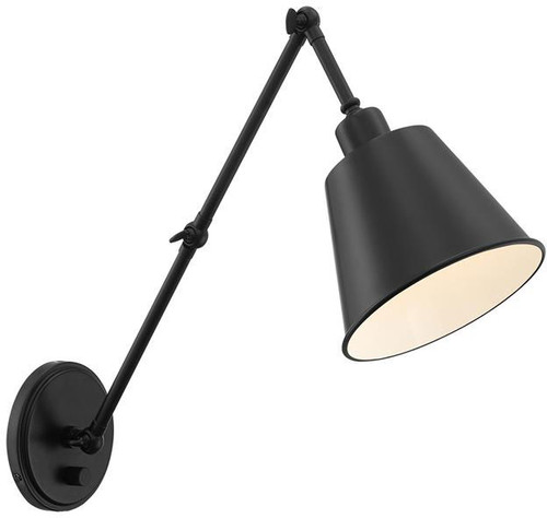 Crystorama MIT-A8021-MK Mitchell Matte Black 30" Swing Arm Wall Lamp