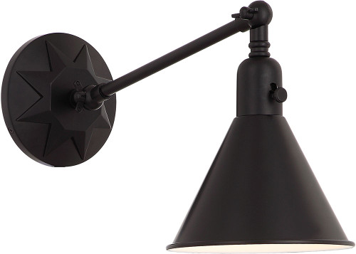 Crystorama MOR-8800-MK Morgan Matte Black Wall Swing Arm Light
