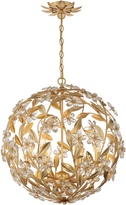 Crystorama MSL-316-GA Marselle Modern Antique Gold Hanging Pendant Light