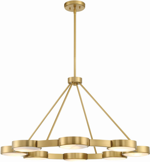 Crystorama ORS-738-MG-ST Orson Modern Gold Ceiling Chandelier