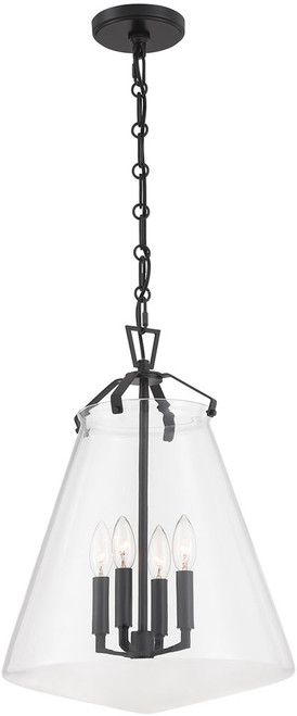 Crystorama VSS-7015-MK Voss Contemporary Matte Black Pendant Light