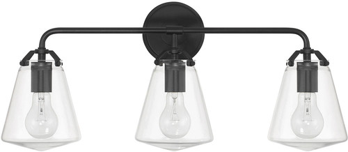 Crystorama VSS-7013-MK Voss Contemporary Matte Black 3-Light Bath Lighting Fixture