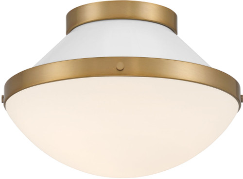 Crystorama XAN-8001-VG-WH Xander Modern Vibrant Gold / White Flush Lighting