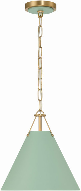 Crystorama XAV-B8301-VG-GR Xavier Vibrant Gold / Green Mini Drop Ceiling Light Fixture