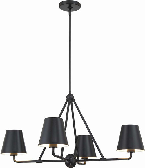 Crystorama XAV-B9304-MK Xavier Modern Matte Black Chandelier Light
