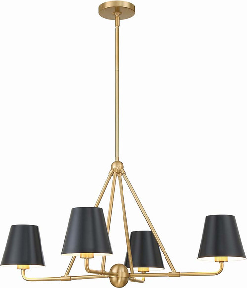Crystorama XAV-B9304-VG Xavier Modern Vibrant Gold Ceiling Chandelier