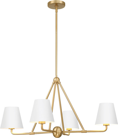 Crystorama XAV-B9304-VG-WH Xavier Vibrant Gold / White Ceiling Chandelier