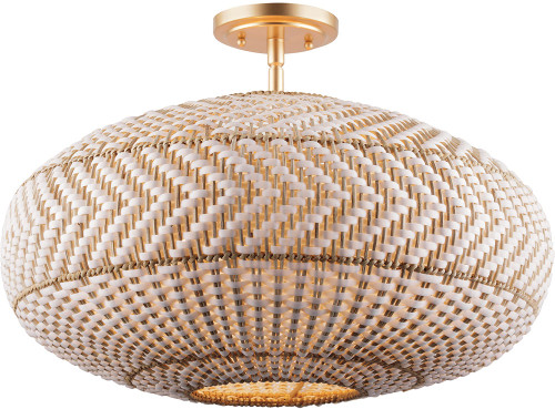 Crystorama ZAN-9014-SG_CEILING Zanzibar Contemporary Soft Gold Overhead Light Fixture