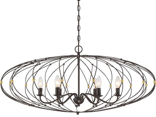 Crystorama ZUC-A9036-EB-GA Zucca English Bronze and Antique Gold 38" Chandelier Light