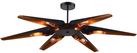 CWI Lighting 1019P43-6-143 Amar Contemporary Matte Black Chandelier Lamp