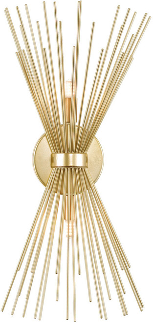 CWI 1034W8-2-620 Savannah Contemporary Gold Leaf Halogen Wall Lighting