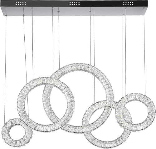 CWI 1046P43-5-601-RC Celina Chrome LED Multi Hanging Lamp
