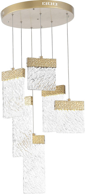 CWI 1090P16-6-620 Carolina Gold Leaf LED Multi Pendant Lamp